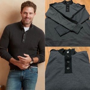 Men’s full sleeve Button Mock-Neck Sweatshirt